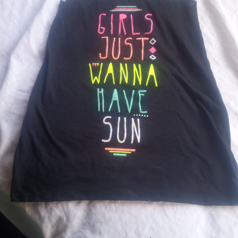Justice Black and Pink A-Line Tank Top Casual
